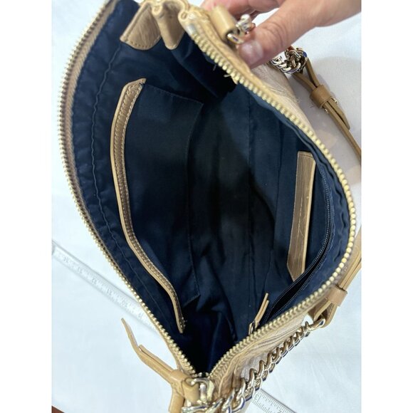 Cole Haan Women’s Tan Leather Chain Bonhuer Shoulder Bag - Picture 11 of 12